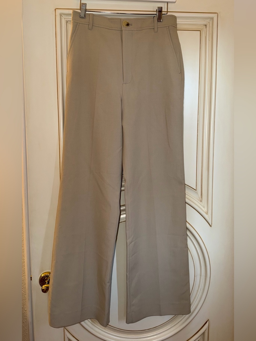ZARA Wide Leg High Waist Straight Pants Trousers Pressed Crease